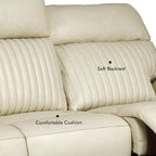 Poltrona reclinabile elettrica, monoposto, crema/verde/blu, pelle