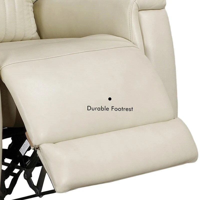 Poltrona reclinabile elettrica, monoposto, crema/verde/blu, pelle