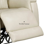 Poltrona reclinabile elettrica, monoposto, crema/verde/blu, pelle