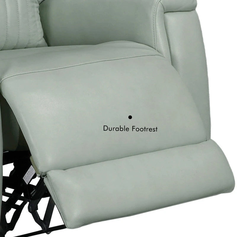 Poltrona reclinabile elettrica, monoposto, crema/verde/blu, pelle