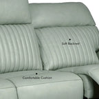 Poltrona reclinabile elettrica, monoposto, crema/verde/blu, pelle