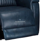 Poltrona reclinabile elettrica, monoposto, crema/verde/blu, pelle