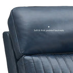 Poltrona reclinabile elettrica, monoposto, crema/verde/blu, pelle