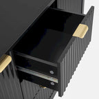 Mobile Contenitore da Ingresso Nero/Bianco/Ciano con Cassetti, Montaggio Singolo