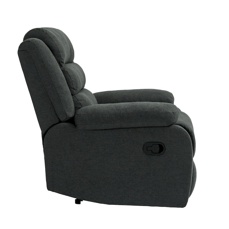 Beige / Grigio Scuro / Avena / Grigio Verde / Grigio, Velluto a coste e Cotone, Poltrona reclinabile manuale a spinta singola