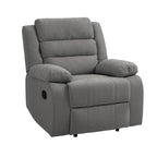 Beige / Grigio Scuro / Avena / Grigio Verde / Grigio, Velluto a coste e Cotone, Poltrona reclinabile manuale a spinta singola
