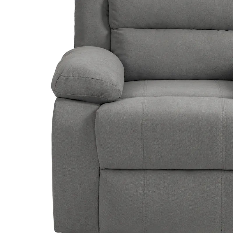 Beige / Grigio Scuro / Avena / Grigio Verde / Grigio, Velluto a coste e Cotone, Poltrona reclinabile manuale a spinta singola