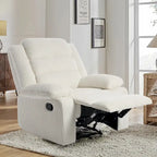 Beige / Grigio Scuro / Avena / Grigio Verde / Grigio, Velluto a coste e Cotone, Poltrona reclinabile manuale a spinta singola