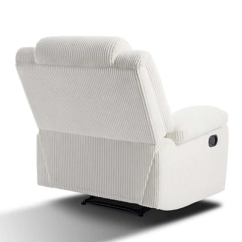 Beige / Grigio Scuro / Avena / Grigio Verde / Grigio, Velluto a coste e Cotone, Poltrona reclinabile manuale a spinta singola