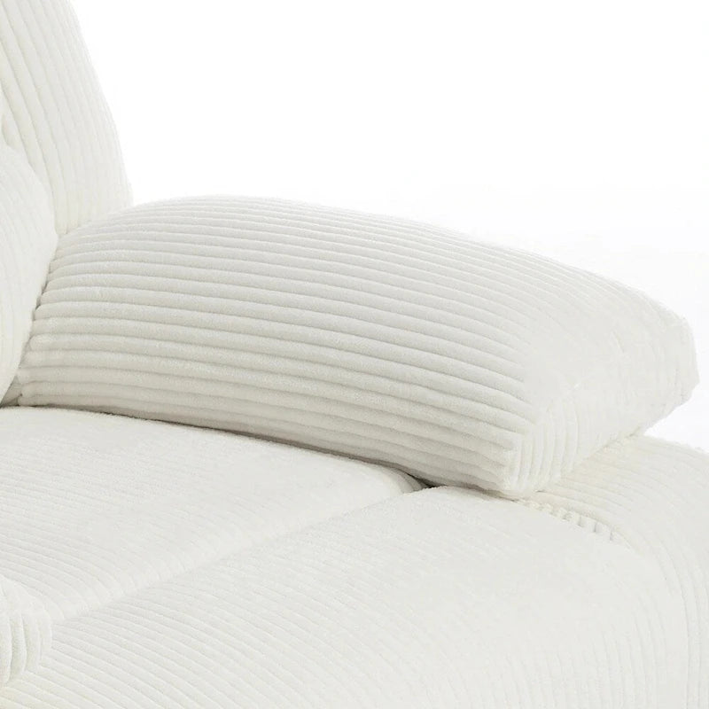 Beige / Grigio Scuro / Avena / Grigio Verde / Grigio, Velluto a coste e Cotone, Poltrona reclinabile manuale a spinta singola