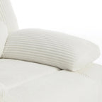 Beige / Grigio Scuro / Avena / Grigio Verde / Grigio, Velluto a coste e Cotone, Poltrona reclinabile manuale a spinta singola