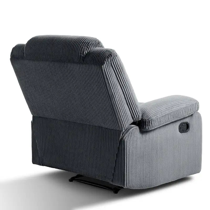 Beige / Grigio Scuro / Avena / Grigio Verde / Grigio, Velluto a coste e Cotone, Poltrona reclinabile manuale a spinta singola