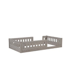 Letto a piattaforma singolo per bambini naturale/bianco con ringhiera semi-chiusa, 1 bambino