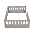 Letto a piattaforma singolo per bambini naturale/bianco con ringhiera semi-chiusa, 1 bambino