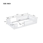 Letto a piattaforma singolo per bambini naturale/bianco con ringhiera semi-chiusa, 1 bambino