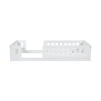 Letto a piattaforma singolo per bambini naturale/bianco con ringhiera semi-chiusa, 1 bambino