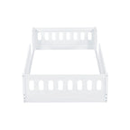 Letto a piattaforma singolo per bambini naturale/bianco con ringhiera semi-chiusa, 1 bambino