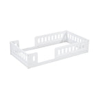 Letto a piattaforma singolo per bambini naturale/bianco con ringhiera semi-chiusa, 1 bambino