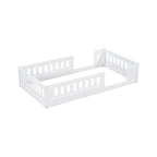 Letto a piattaforma singolo per bambini naturale/bianco con ringhiera semi-chiusa, 1 bambino