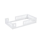 Letto a piattaforma singolo per bambini naturale/bianco con ringhiera semi-chiusa, 1 bambino