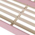 Divano-letto Teddy in pile rosa/grigio/beige con letto estraibile e luci LED – Matrimoniale, 2 posti letto