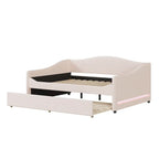Divano-letto Teddy in pile rosa/grigio/beige con letto estraibile e luci LED – Matrimoniale, 2 posti letto