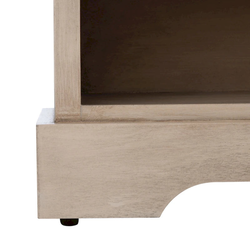 Panca contenitore a 3 cassetti con ripiano inferiore – Sabbia / Nero / Marrone / Bianco invecchiato, 1 posto a sedere