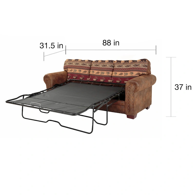 Divano letto a 2 posti Brown Lodge con stampa