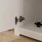 Cassettiera a 5 cassetti con ripiani laterali – Bianco / Grigio / Nero