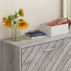 Scarpiera da Terra a 3 Cassetti Grigio/Rovere, Contiene 12-15 Paia
