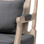 Poltrona in stile francese color avorio, Rattan e Tessuto, Posto singolo