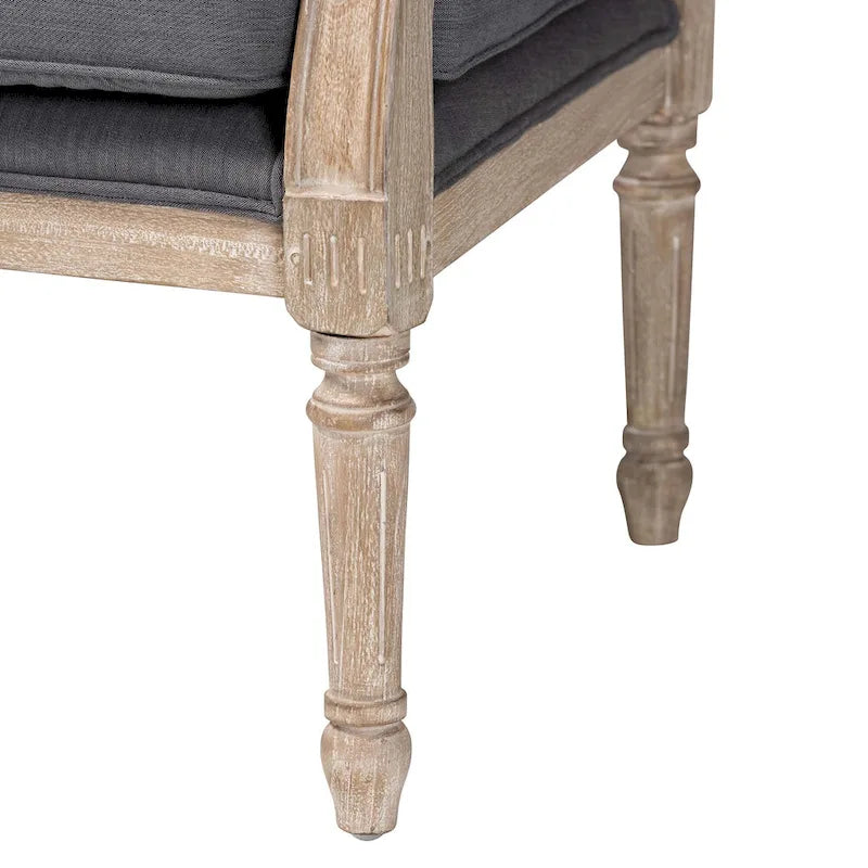 Poltrona in stile francese color avorio, Rattan e Tessuto, Posto singolo