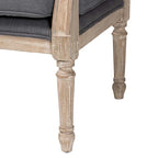 Poltrona in stile francese color avorio, Rattan e Tessuto, Posto singolo