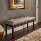 Panca senza schienale rivestita in lino, Marrone/Beige/Grigio, 2 posti