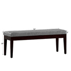 Panca senza schienale rivestita in lino, Marrone/Beige/Grigio, 2 posti