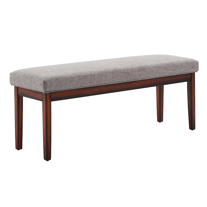 Panca senza schienale rivestita in lino, Marrone/Beige/Grigio, 2 posti