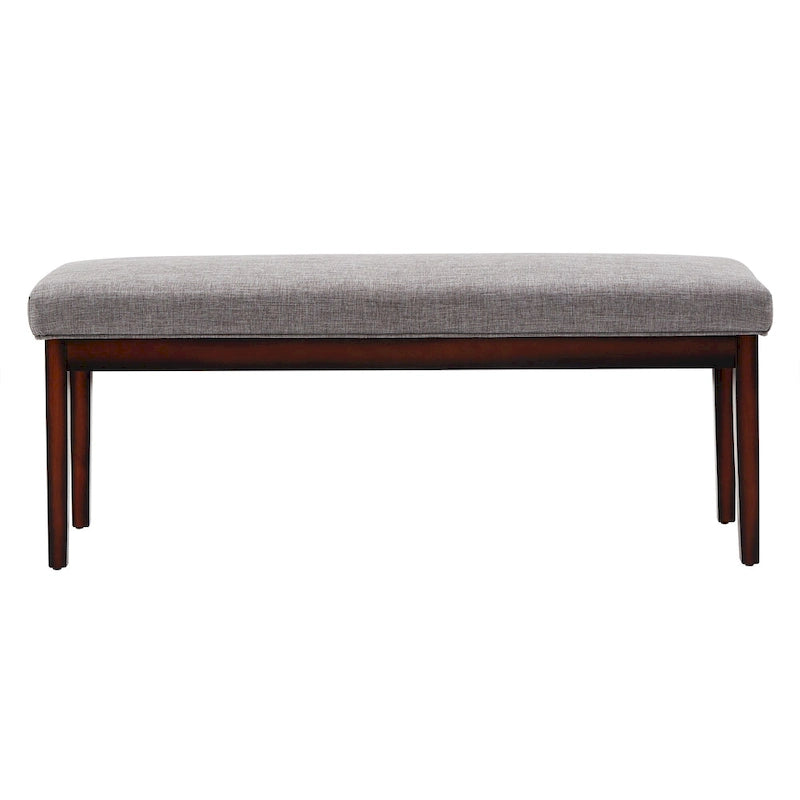 Panca senza schienale rivestita in lino, Marrone/Beige/Grigio, 2 posti