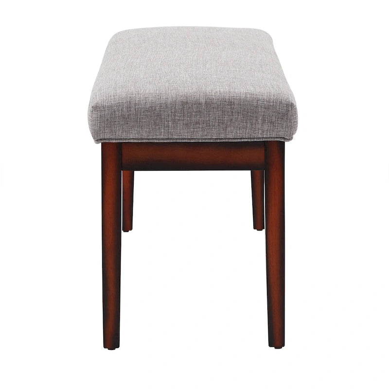 Panca senza schienale rivestita in lino, Marrone/Beige/Grigio, 2 posti