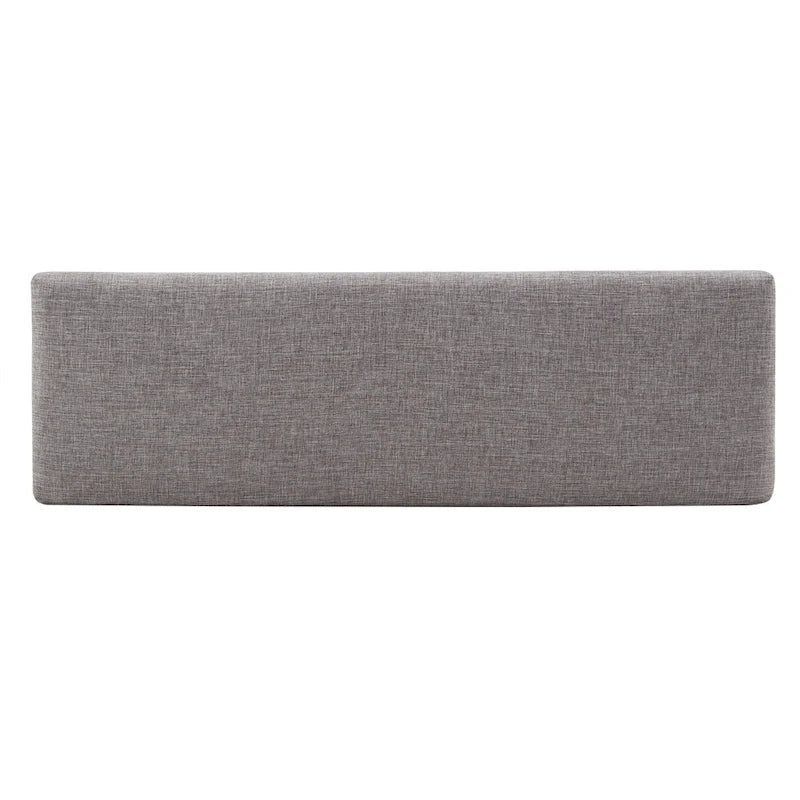Panca senza schienale rivestita in lino, Marrone/Beige/Grigio, 2 posti