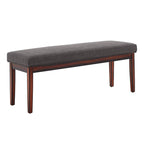 Panca senza schienale rivestita in lino, Marrone/Beige/Grigio, 2 posti