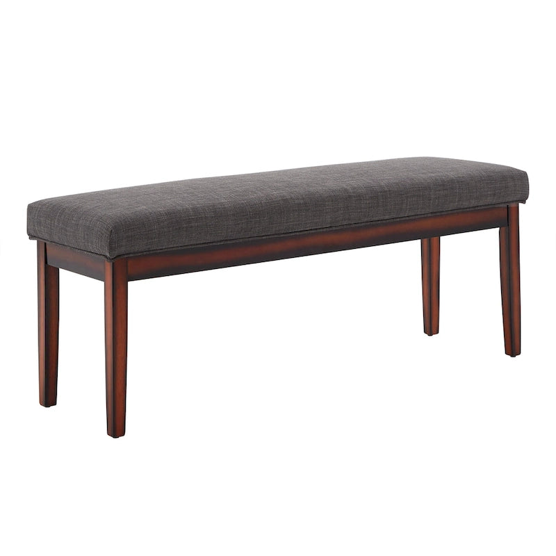 Panca senza schienale rivestita in lino, Marrone/Beige/Grigio, 2 posti
