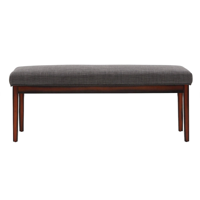 Panca senza schienale rivestita in lino, Marrone/Beige/Grigio, 2 posti