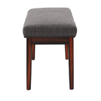 Panca senza schienale rivestita in lino, Marrone/Beige/Grigio, 2 posti
