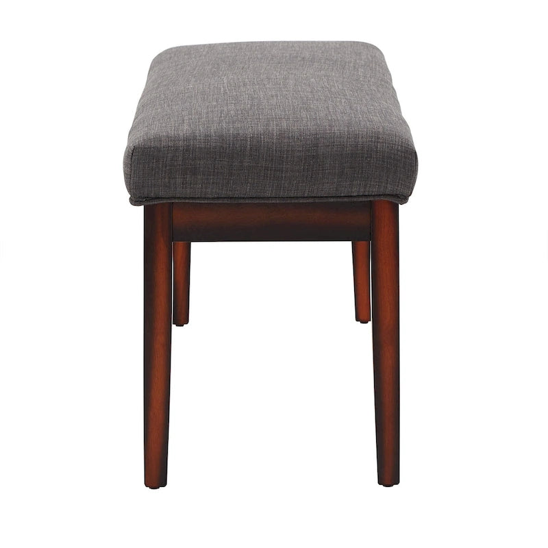 Panca senza schienale rivestita in lino, Marrone/Beige/Grigio, 2 posti