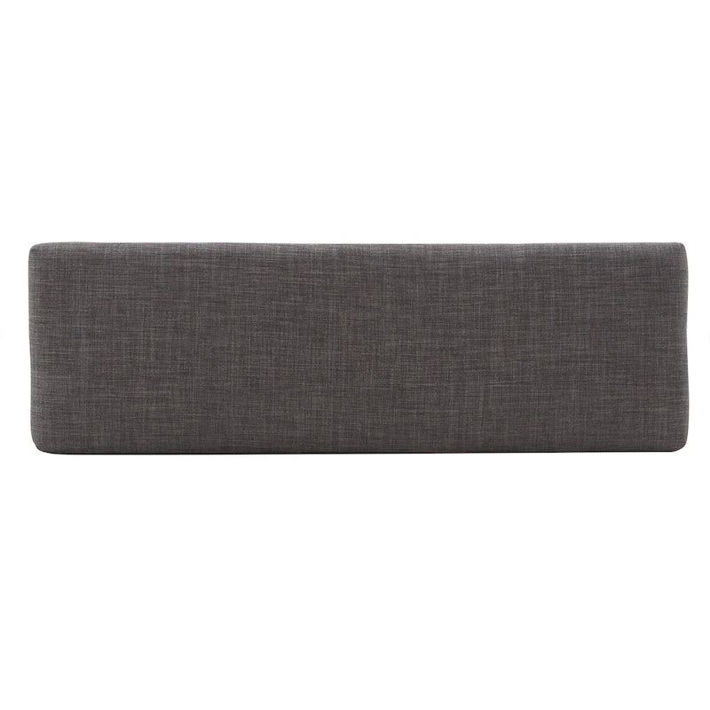 Panca senza schienale rivestita in lino, Marrone/Beige/Grigio, 2 posti