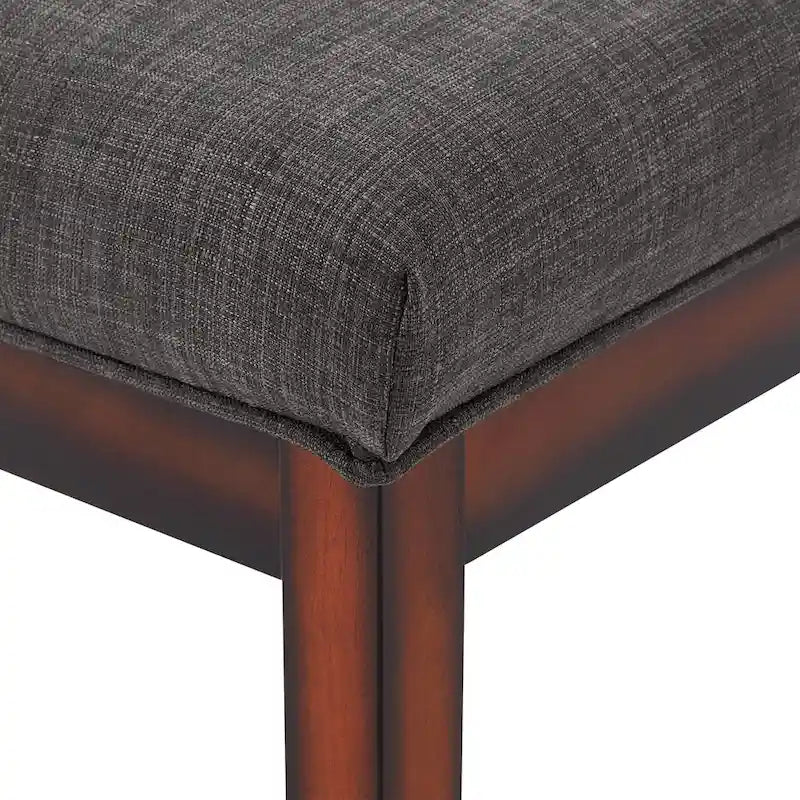 Panca senza schienale rivestita in lino, Marrone/Beige/Grigio, 2 posti