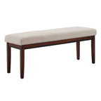 Panca senza schienale rivestita in lino, Marrone/Beige/Grigio, 2 posti