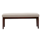 Panca senza schienale rivestita in lino, Marrone/Beige/Grigio, 2 posti