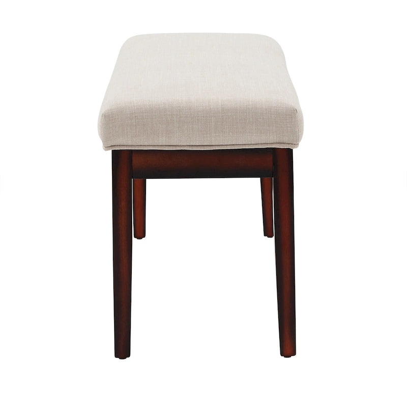 Panca senza schienale rivestita in lino, Marrone/Beige/Grigio, 2 posti
