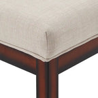 Panca senza schienale rivestita in lino, Marrone/Beige/Grigio, 2 posti
